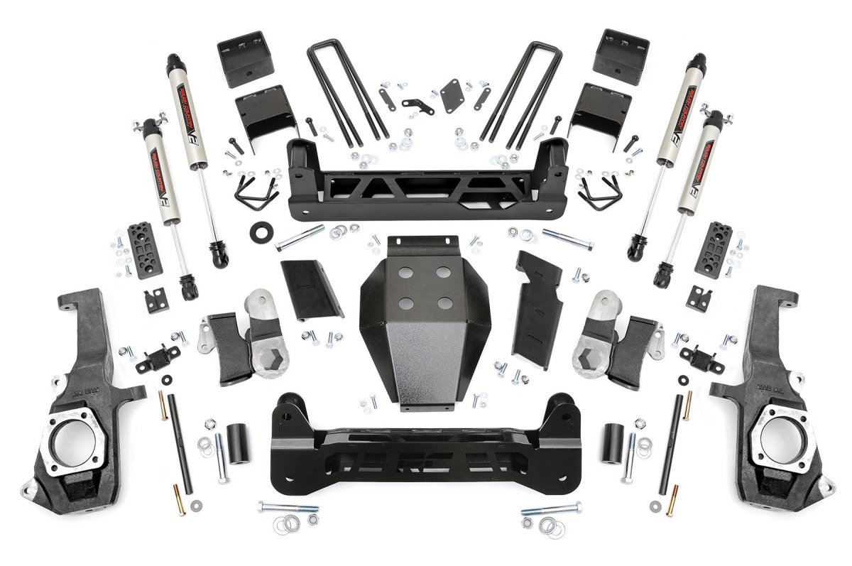 GMC Sierra 2500 HD Suspension Lift Kit - Rough Country - 7.5 Inch NTD V2 - Hammer Black - '11-'19